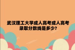 武汉理工大学成人高考录取分数线是多少?