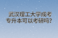 武汉理工大学成考专升本可以考研吗？