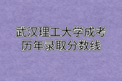 武汉理工大学成考历年录取分数线