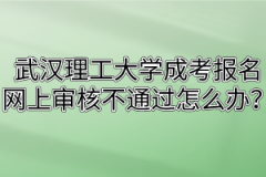 武汉理工大学成考报名网上审核不通过怎么办？