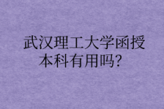 武汉理工大学函授本科有用吗？